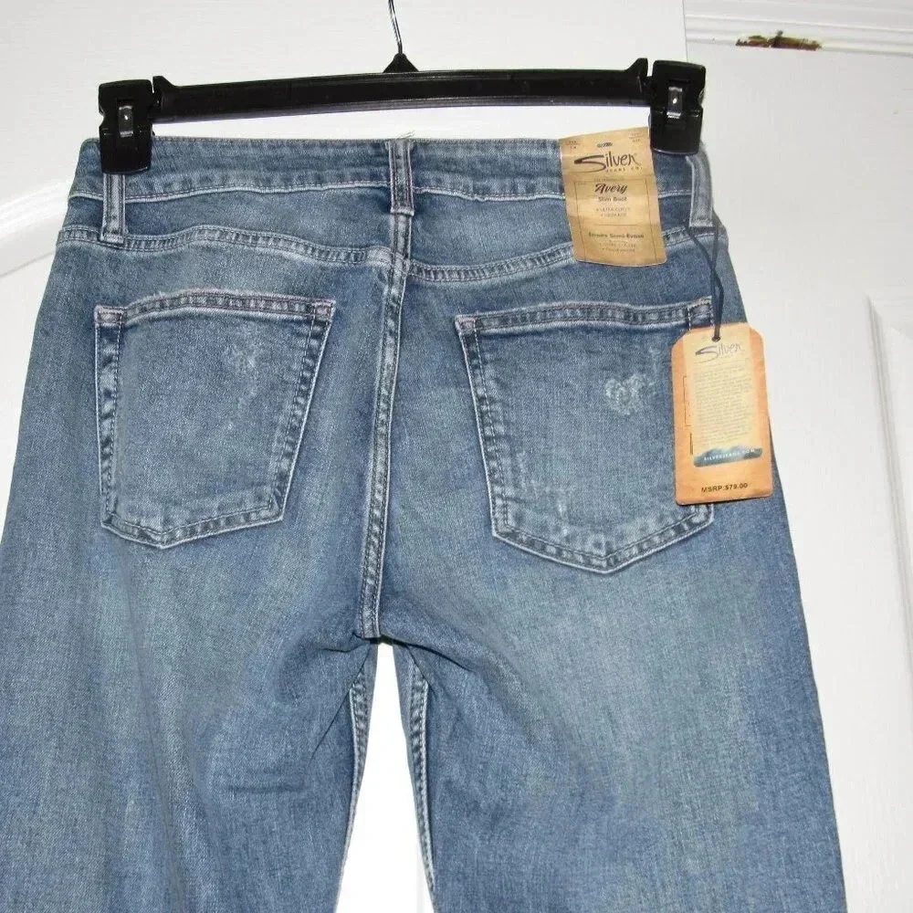 NWT SILVER Avery High-Rise Boot Jeans Size 25